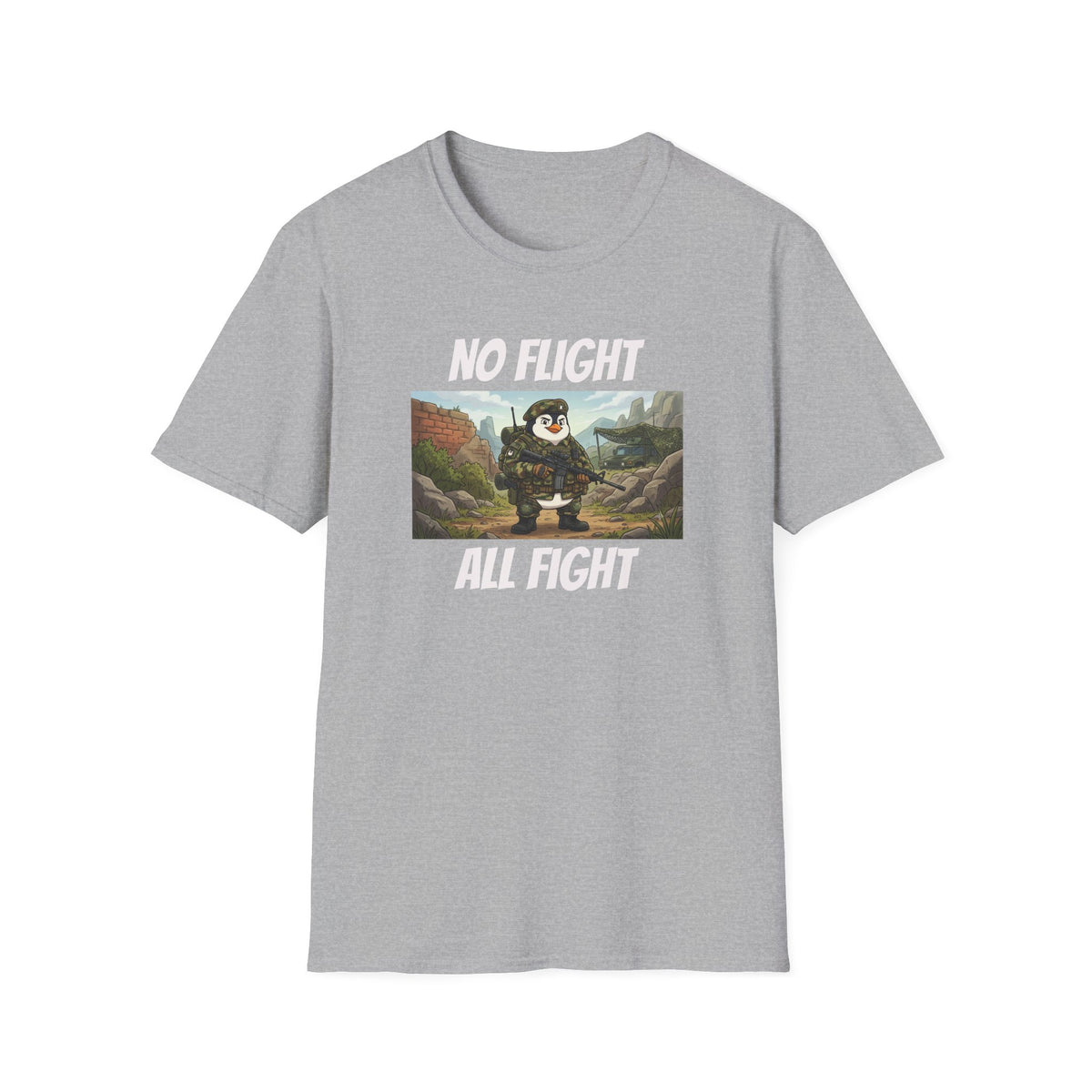 No Flight All Fight Penguin Soldier T-Shirt | Military Humor