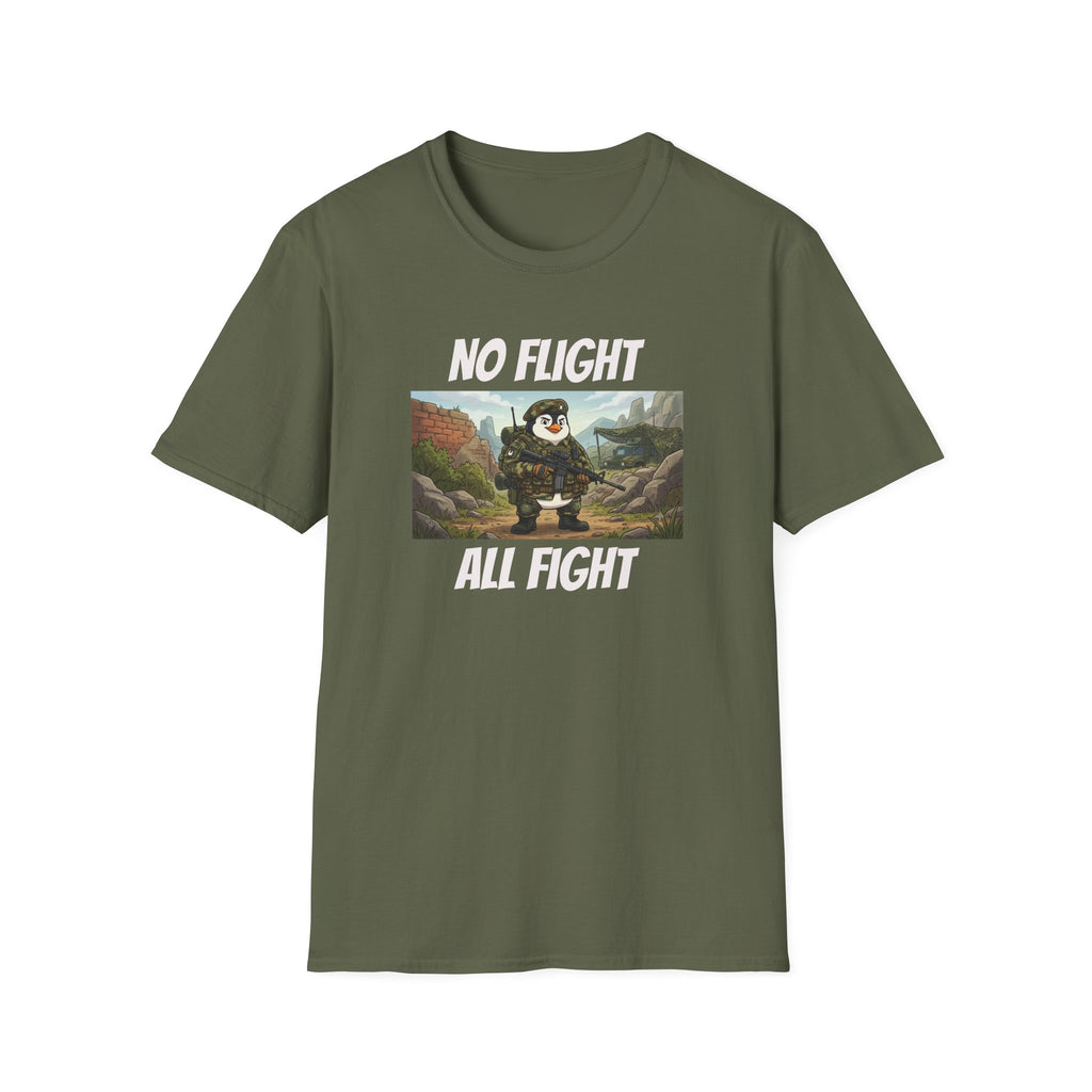 No Flight All Fight Penguin Soldier T-Shirt | Military Humor