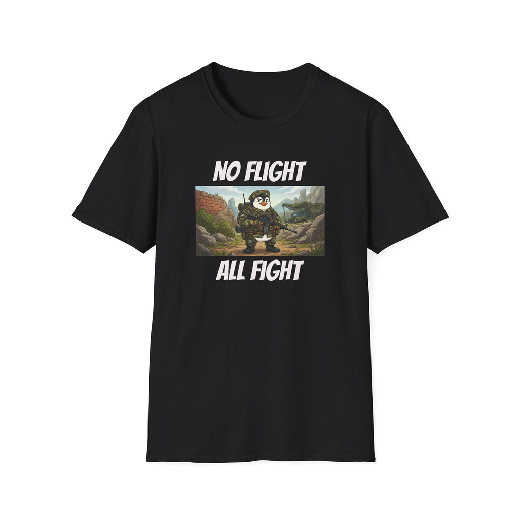 No Flight All Fight Penguin Soldier T-Shirt | Military Humor