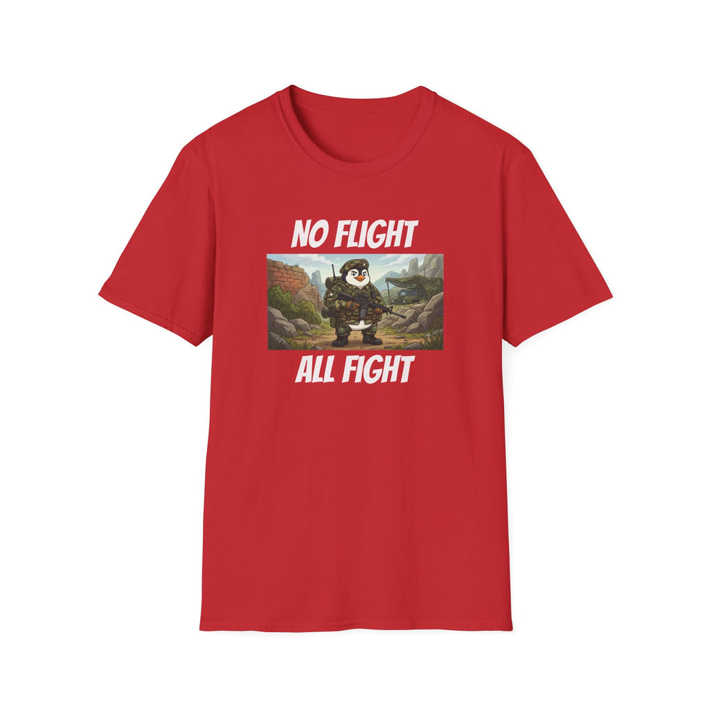 No Flight All Fight Penguin Soldier T-Shirt | Military Humor