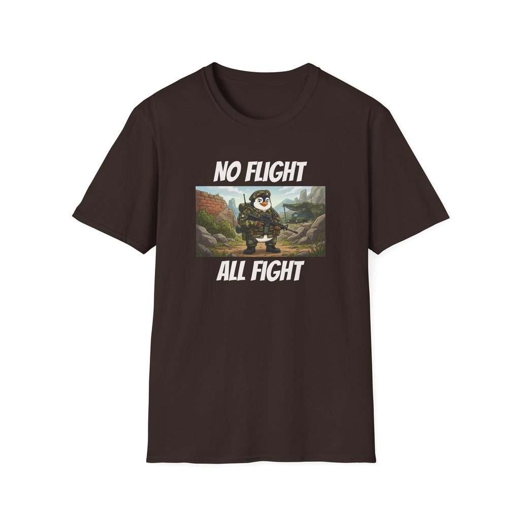 No Flight All Fight Penguin Soldier T-Shirt | Military Humor